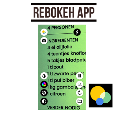 Rebokeh app met menu instellingen
