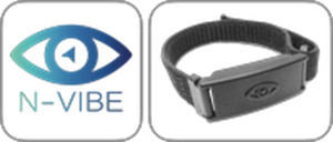 Een N-Vibe polsbandje en het pictogram van de N-Vibe
app