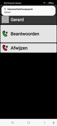 Big Phone oproepscherm