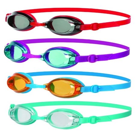Vier zwembrillen in verschillende
kleuren