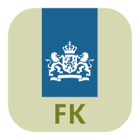 Fk logo. Eenvoudig logo van Rijksoverheid met de de letters F en
K.