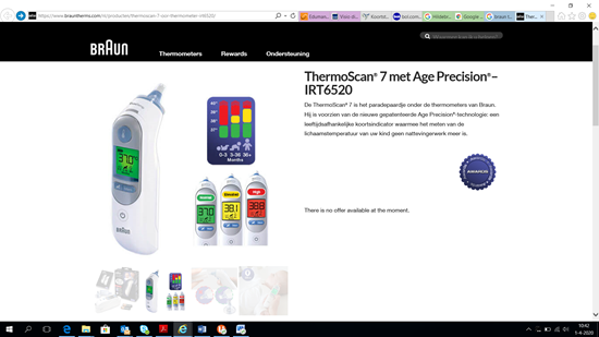 Braun Thermoscan 7 met Age precision IRT
6520