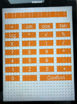 Feelif Graph: scherm laat nummer en zymbolen zien die kunnen worden ingevoerd om een vergelijking op te stellen.