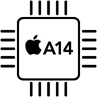 Pictogram van een Apple A14
processor