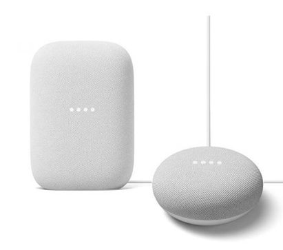 Google Nest Audio Google Nest Mini, naast
elkaar