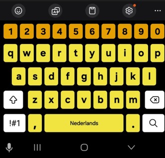 Voorbeeld van een toetsenbord met goed
contrast