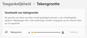 Wijzigen van de tekengrootte in Windows 11