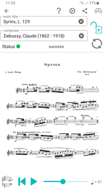 Afspeelscherm van Playscore 2