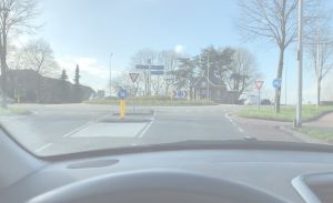 Voorbeeld van wat je ziet bij een gezichtsscherpte van
0.5