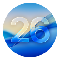 Logo van MacOS 26