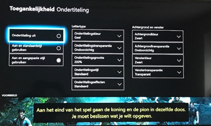 ondertiteling met duidelijke tekst