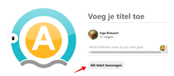 editor om Pinterest-pin te maken            met een pijl naar Alt-tekst
toevoegen