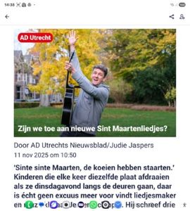 Krantenartikel op het grote scherm