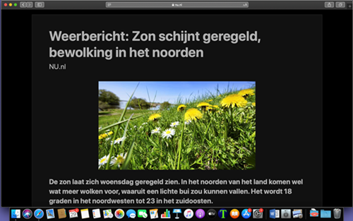 Readerweergave op een Mac
computer