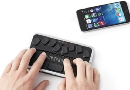 Brailleleesregel in combinatie met een
iphone