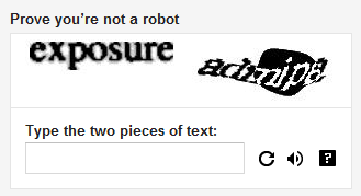 Voorbeeld van een captcha met tekst