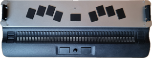 De Activator met brailletoetsenbord, een brailleleesregel met 40
braillecellen