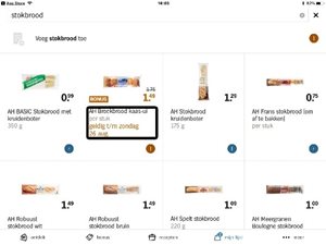 Scherm producten toevoegen op iPad.