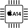 Pictogram van een Apple A14
processor