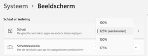 Wijzigen van de schaal in Windows 11