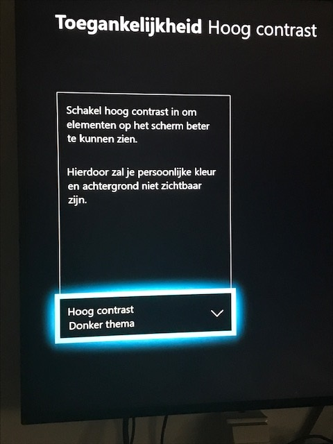 Afbeelding menu instelling hoog contrast