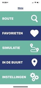 Het hoofdmenu van de N-Vibe
app