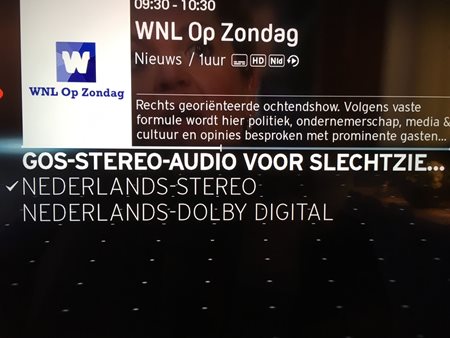 Menu met OPtie GOS Stereo