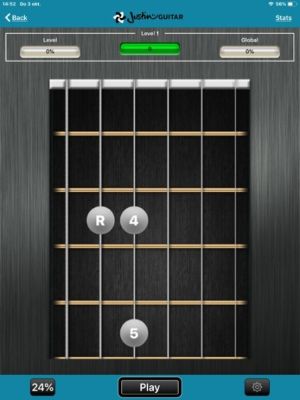 Interval oefening met gitaar fretboard
interface