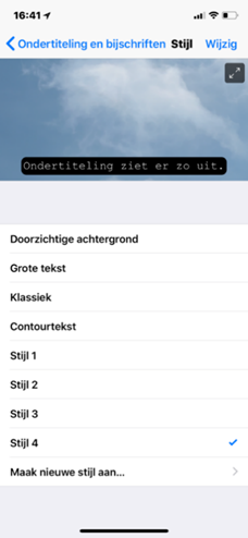 Scherm Ondertitels en bijschriften