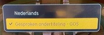 De geselcteerde optie 'gesproken ondertiteling
GOS'.