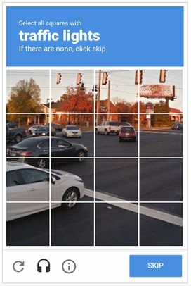 Voorbeeld van een captcha met afbeeldingen 