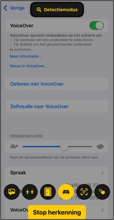 Live Herkenning van VoiceOver