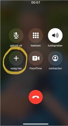 iPhone scharm met Voeg Toe knop